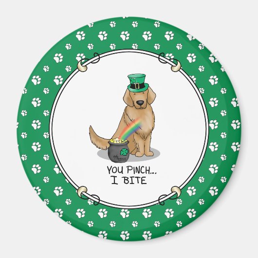 St. Patrick's Day Golden Retriever Dog Magneet (Voorkant)