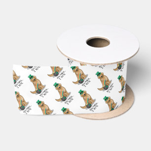 St. Patrick's Day Golden Retriever Dog Satijnen Lint