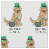 St. Patrick's Day Golden Retriever Dog Stof (Close Up)