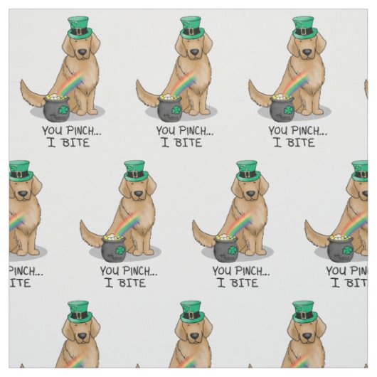 St. Patrick's Day Golden Retriever Dog Stof (Swatch)