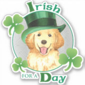 St. Patrick's Day Golden Retriever Vinyl Sticker (Voorkant)