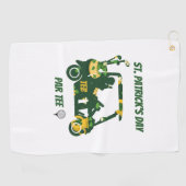 St. Patrick's Day Golf Par T-shirt Monogramed Golfhanddoek (Horizontaal)