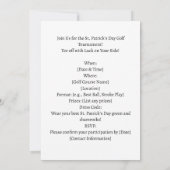 St. Patrick's Day Golf Toernooi Uitnodiging (Achterkant)