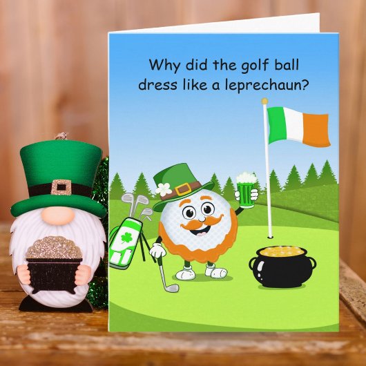 St. Patrick's Day Golfbal Kabouter Raadsel Kaart