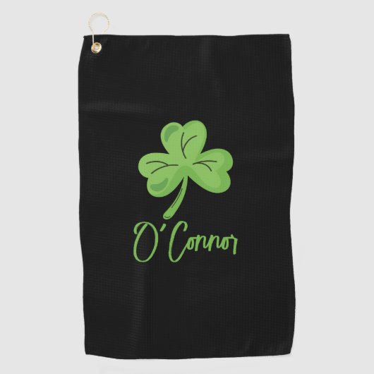 St. Patrick's Day Golfer Aangepaste Lucky Shamrock Golfhanddoek (Voorkant)