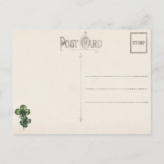  St. Patrick's Day Good Fortune Shamrock Briefkaart (Achterkant)