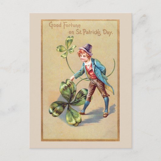 St. Patrick's Day Good Fortune Shamrock Briefkaart (Voorkant)