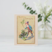 St. Patrick's Day Good Fortune Shamrock Briefkaart (Staand voorkant)