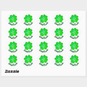 St Patrick's Day GOOD LUCK Green Shamrock/Clover Ronde Sticker (Vel)