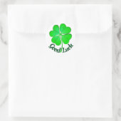 St Patrick's Day GOOD LUCK Green Shamrock/Clover Ronde Sticker (Tas)