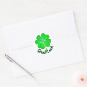 St Patrick's Day GOOD LUCK Green Shamrock/Clover Ronde Sticker (Envelop)