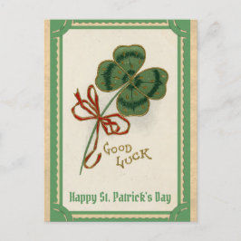 St Patricks Day  Good Luck Shamrock Briefkaart