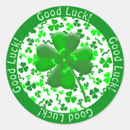St Patrick's Day Good Luck Shamrocks Personalized Ronde Sticker