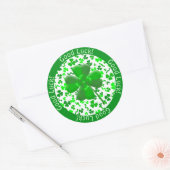 St Patrick's Day Good Luck Shamrocks Personalized Ronde Sticker (Envelop)