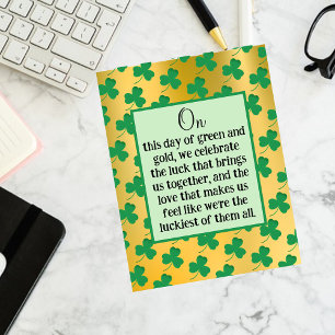 St. Patrick's Day Gouden en Groene Ansichtkaart Briefkaart