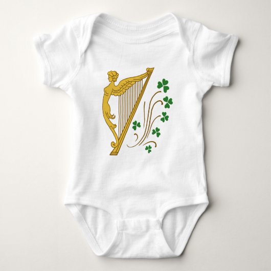 St. Patrick's Day Gouden Harp en Klavertjes Romper (Voorkant)