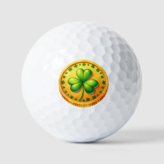 St Patrick's Day - Gouden Munt Golfballen (Voorkant)