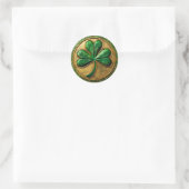 St. Patrick's Day Gouden Munt Shamrock Ronde Sticker (Tas)