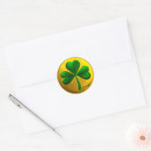 St. Patrick's Day Gouden Munt Shamrock Ronde Sticker (Envelop)