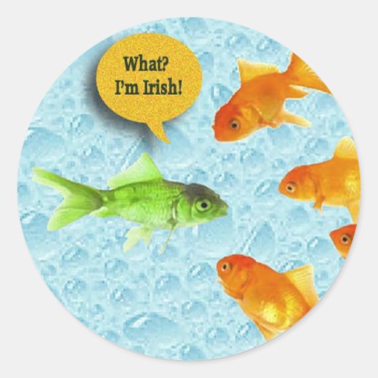 St. Patrick's Day, goudvis Humor Ronde Sticker (Voorkant)