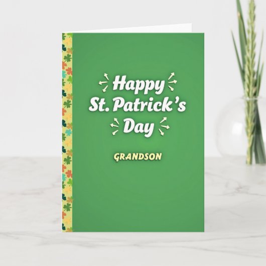 St Patricks Day Grandson Card Kaart (Voorkant)