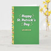 St Patricks Day Grandson Card Kaart (Gele Bloem)