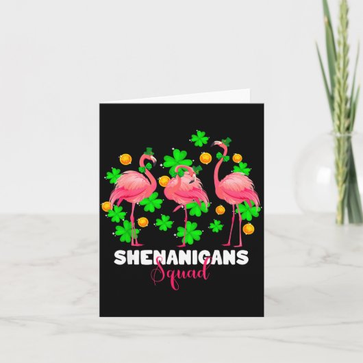 St. Patrick's Day-grapjes squad Ierse flamingo Kaart (Voorkant)
