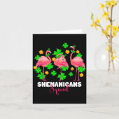 St. Patrick's Day-grapjes squad Ierse flamingo Kaart (Gele Bloem)