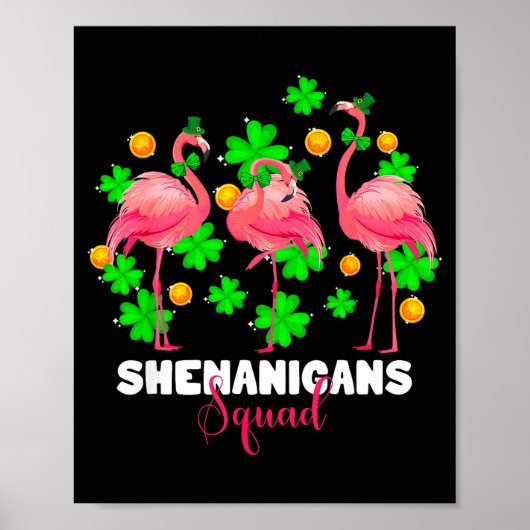 St. Patrick's Day-grapjes squad Ierse flamingo Poster (Voorkant)