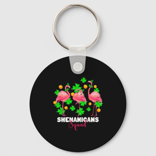St. Patrick's Day-grappa squad Ierse flamingo Sleutelhanger (Voorkant)