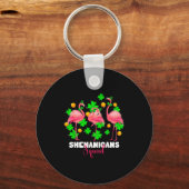 St. Patrick's Day-grappa squad Ierse flamingo Sleutelhanger (Voorkant)