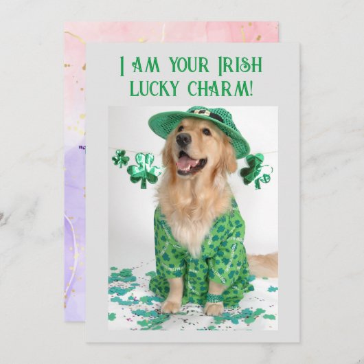 St. Patrick's Day Grappige Aanpasbare Hond kaart (Voorkant / Achterkant)
