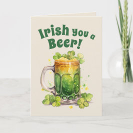 St. Patrick's Day Grappige Bierpul Kaart– Iers Gel Kaart