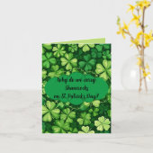 'St. Patrick's Day' Grappige Groet Kaart (Gele Bloem)