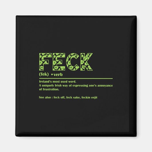 St Patricks Day Grappige Ierse Feck Definitie Voor Magneet (Voorkant)