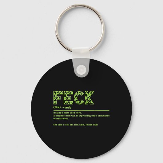 St Patricks Day Grappige Ierse Feck Definitie Voor Sleutelhanger (Voorkant)
