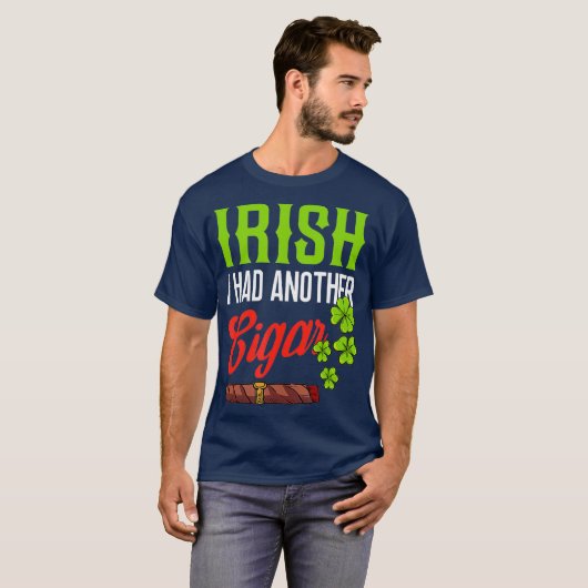 St Patricks Day Grappige Ierse sigaar rook T-shirt (Voorkant volledig)