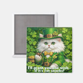 St. Patrick's Day Grappige Kat Leprechaun Magneet (Voorkant / Achterkant)