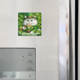 St. Patrick's Day Grappige Kat Leprechaun Magneet