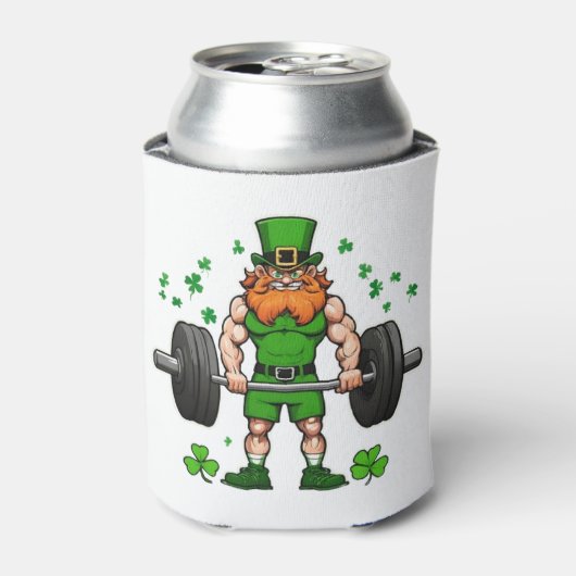 St. Patrick's Day Grappige Leprechaun Barbell Gym Blikjeskoeler (Blikje Voorkant)