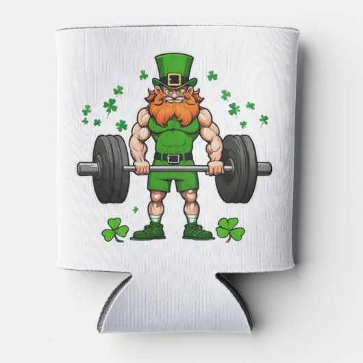 St. Patrick's Day Grappige Leprechaun Barbell Gym Blikjeskoeler (Voorkant)