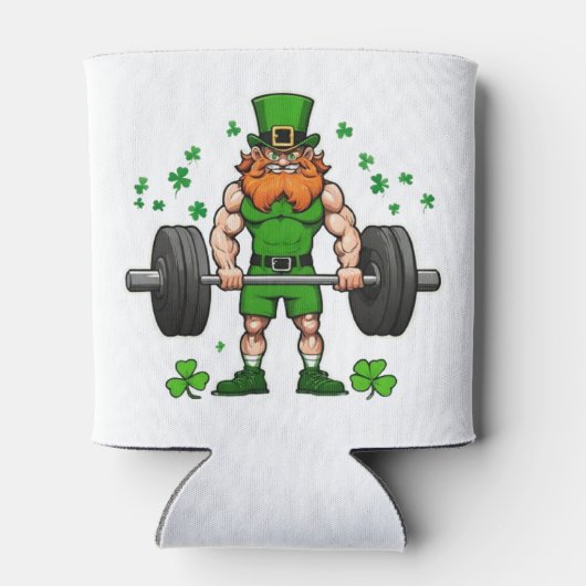 St. Patrick's Day Grappige Leprechaun Barbell Gym Blikjeskoeler (Achterkant)