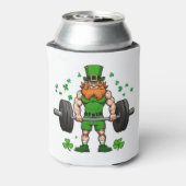 St. Patrick's Day Grappige Leprechaun Barbell Gym Blikjeskoeler (Blikje Achterkant)