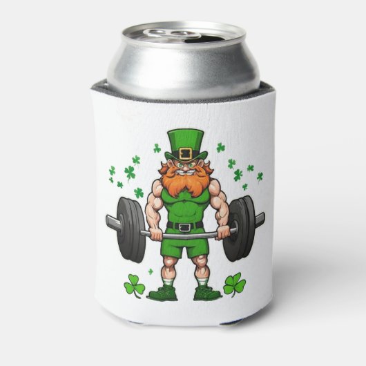 St. Patrick's Day Grappige Leprechaun Barbell Gym Blikjeskoeler (Blikje Achterkant)