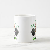 St. Patrick's Day Grappige Leprechaun Barbell Gym Koffiemok (Center)