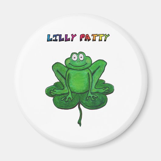 St Patrick's Day Grappige Lilly Patty Pad Kikker Magneet (Voorkant)