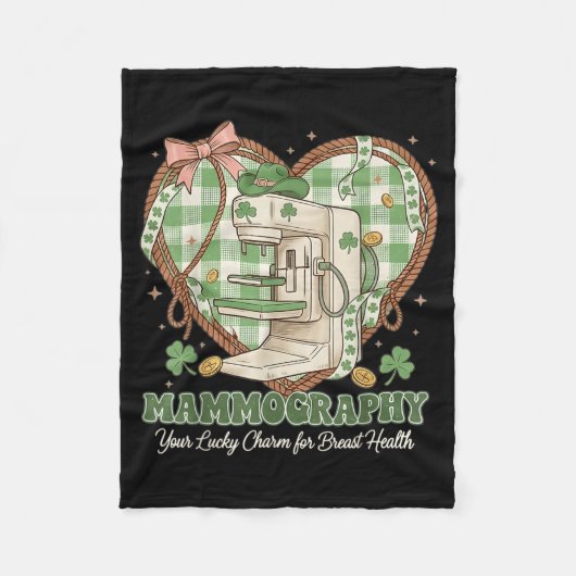 St. Patrick's Day Grappige Mgrapher Borstbeeldvorm Fleece Deken (Voorkant)