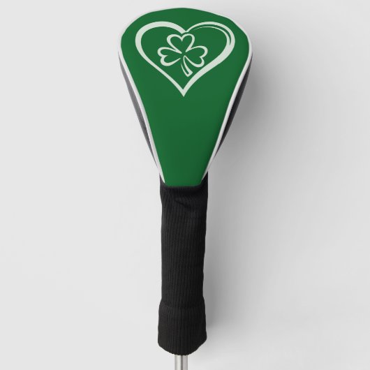 St. Patrick's Day Grappige Shamrock Hart Iers Golfheadcover (Voorkant)