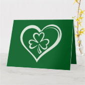 St. Patrick's Day Grappige Shamrock Hart Iers Kaart (Gele Bloem)