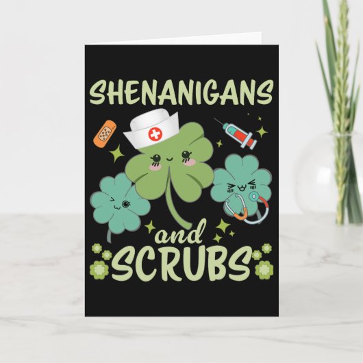 St. Patrick's Day Grappige Streken Scrub Saint Pat Kaart (Voorkant)